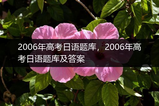 2006年高考日语题库，2006年高考日语题库及答案