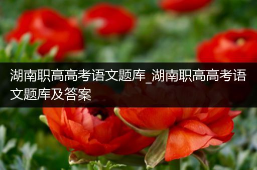 湖南职高高考语文题库_湖南职高高考语文题库及答案