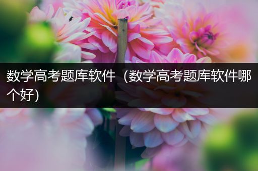 数学高考题库软件（数学高考题库软件哪个好）