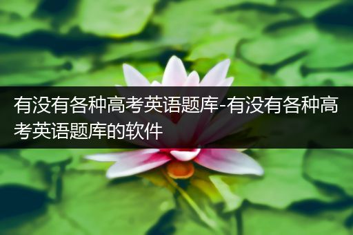 有没有各种高考英语题库-有没有各种高考英语题库的软件