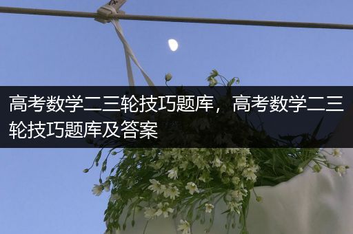 高考数学二三轮技巧题库，高考数学二三轮技巧题库及答案
