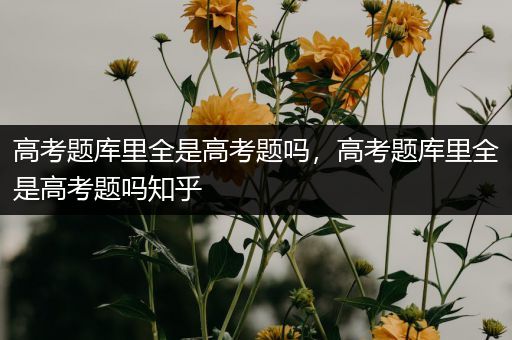 高考题库里全是高考题吗，高考题库里全是高考题吗知乎