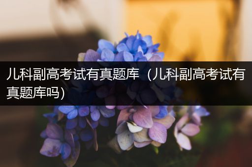 儿科副高考试有真题库（儿科副高考试有真题库吗）