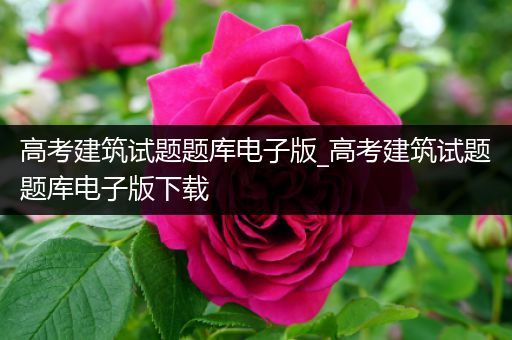 高考建筑试题题库电子版_高考建筑试题题库电子版下载