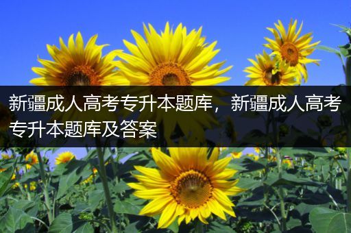 新疆成人高考专升本题库，新疆成人高考专升本题库及答案
