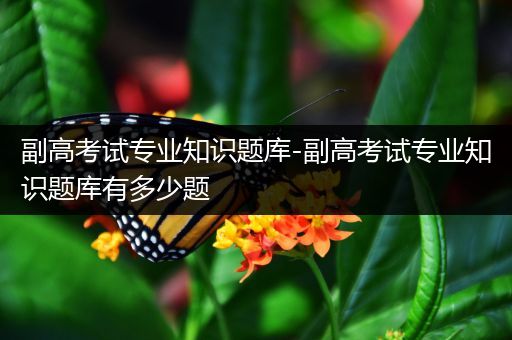 副高考试专业知识题库-副高考试专业知识题库有多少题