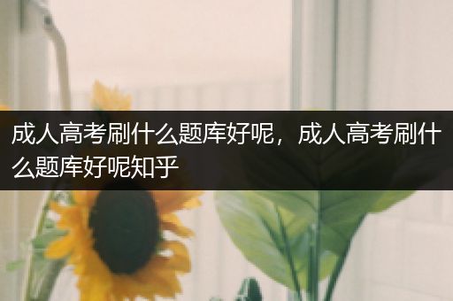 成人高考刷什么题库好呢，成人高考刷什么题库好呢知乎