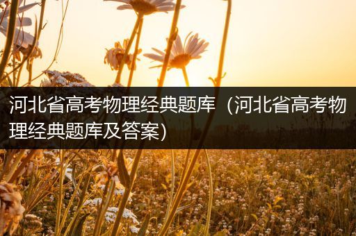 河北省高考物理经典题库（河北省高考物理经典题库及答案）