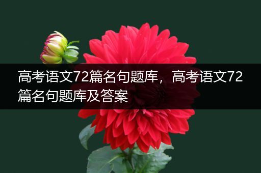 高考语文72篇名句题库，高考语文72篇名句题库及答案