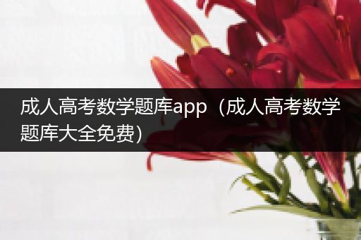 成人高考数学题库app（成人高考数学题库大全免费）