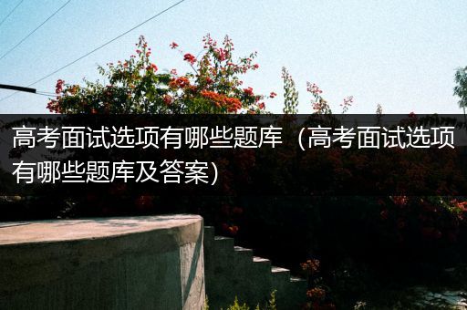 高考面试选项有哪些题库（高考面试选项有哪些题库及答案）