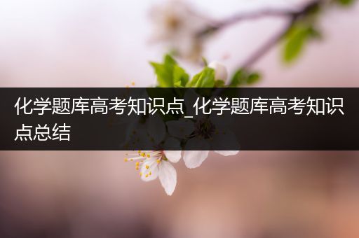 化学题库高考知识点_化学题库高考知识点总结