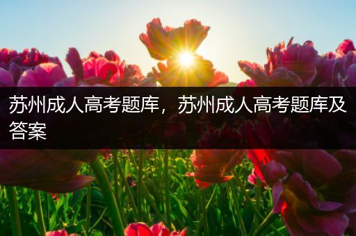 苏州成人高考题库，苏州成人高考题库及答案