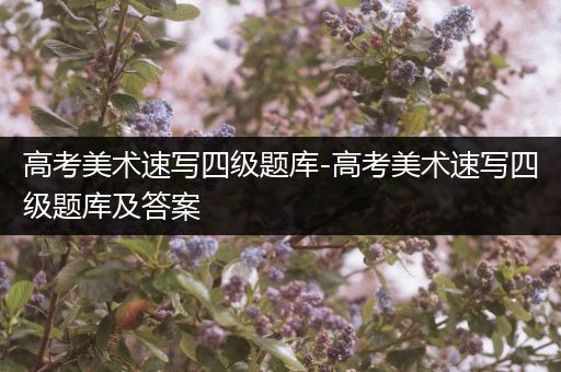 高考美术速写四级题库-高考美术速写四级题库及答案