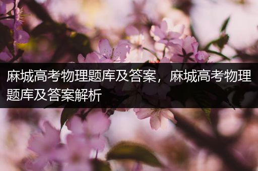 麻城高考物理题库及答案，麻城高考物理题库及答案解析