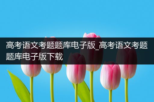 高考语文考题题库电子版_高考语文考题题库电子版下载