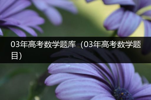 03年高考数学题库（03年高考数学题目）