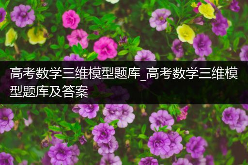 高考数学三维模型题库_高考数学三维模型题库及答案
