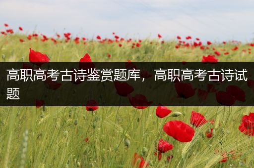 高职高考古诗鉴赏题库，高职高考古诗试题