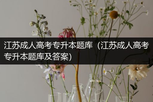 江苏成人高考专升本题库（江苏成人高考专升本题库及答案）