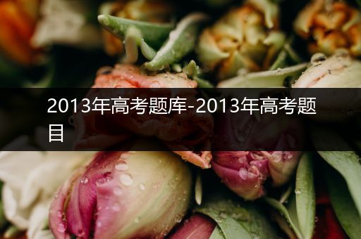 2013年高考题库-2013年高考题目