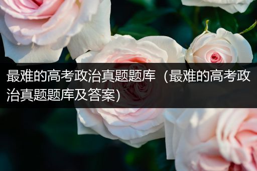 最难的高考政治真题题库（最难的高考政治真题题库及答案）