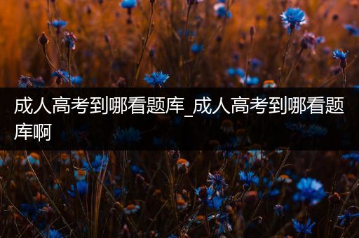 成人高考到哪看题库_成人高考到哪看题库啊