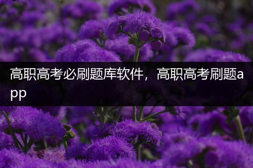 高职高考必刷题库软件，高职高考刷题app