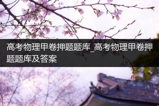 高考物理甲卷押题题库_高考物理甲卷押题题库及答案