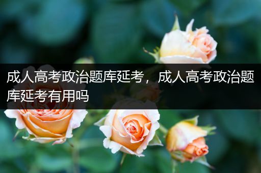 成人高考政治题库延考，成人高考政治题库延考有用吗