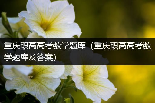 重庆职高高考数学题库（重庆职高高考数学题库及答案）