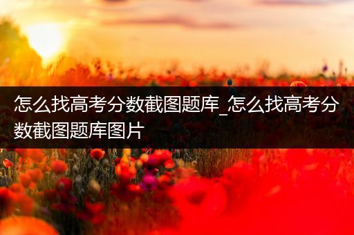 怎么找高考分数截图题库_怎么找高考分数截图题库图片