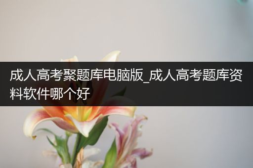 成人高考聚题库电脑版_成人高考题库资料软件哪个好