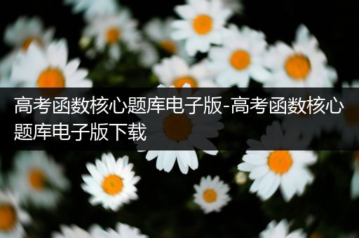 高考函数核心题库电子版-高考函数核心题库电子版下载