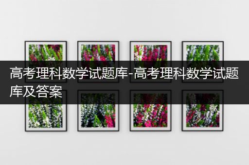 高考理科数学试题库-高考理科数学试题库及答案