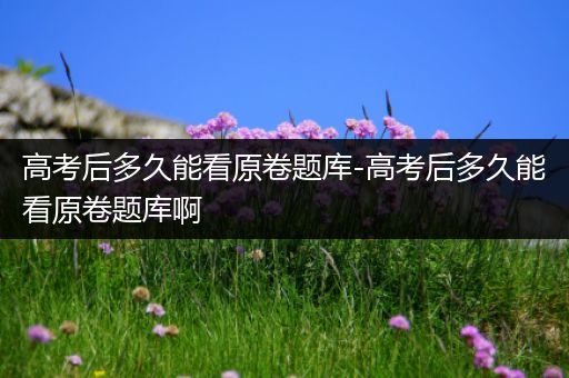 高考后多久能看原卷题库-高考后多久能看原卷题库啊