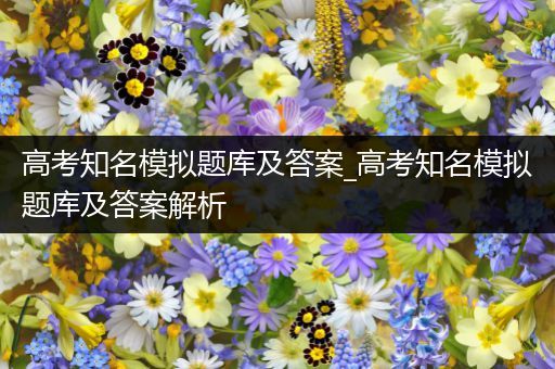 高考知名模拟题库及答案_高考知名模拟题库及答案解析