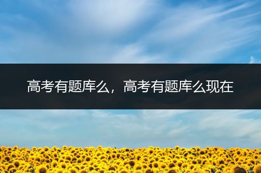高考有题库么，高考有题库么现在
