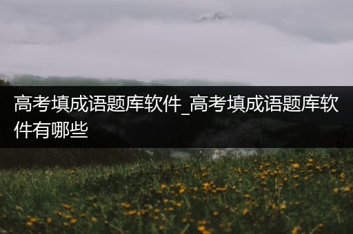 高考填成语题库软件_高考填成语题库软件有哪些