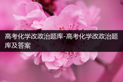 高考化学改政治题库-高考化学改政治题库及答案