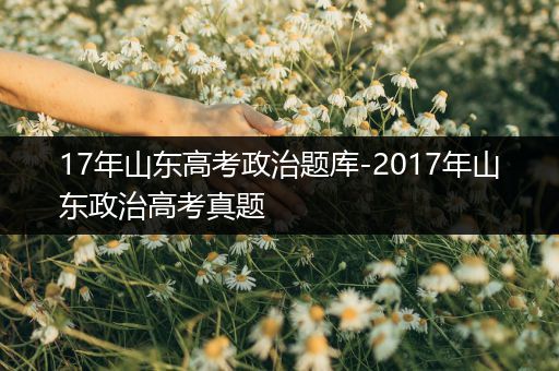 17年山东高考政治题库-2017年山东政治高考真题