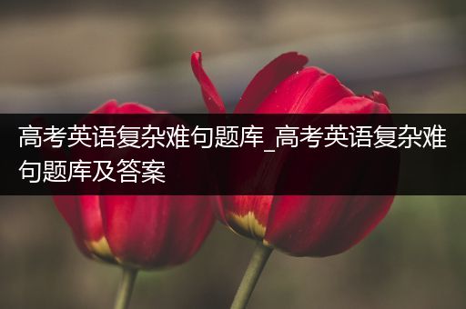 高考英语复杂难句题库_高考英语复杂难句题库及答案