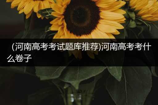 （河南高考考试题库推荐)河南高考考什么卷子