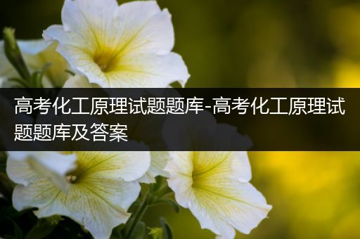 高考化工原理试题题库-高考化工原理试题题库及答案