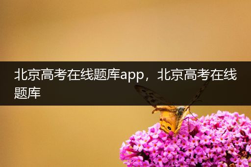 北京高考在线题库app，北京高考在线题库