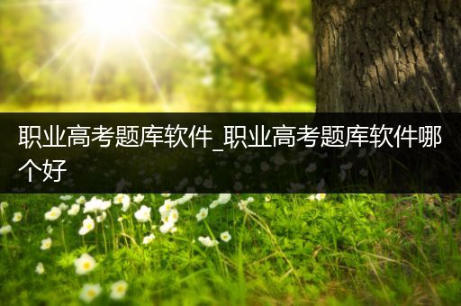 职业高考题库软件_职业高考题库软件哪个好