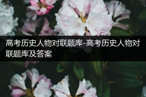 高考历史人物对联题库-高考历史人物对联题库及答案