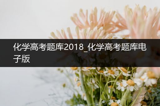 化学高考题库2018_化学高考题库电子版