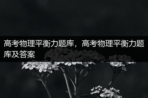 高考物理平衡力题库，高考物理平衡力题库及答案
