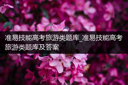 准易技能高考旅游类题库_准易技能高考旅游类题库及答案